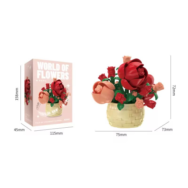 Flores en Canasta Bloques de Construcción
