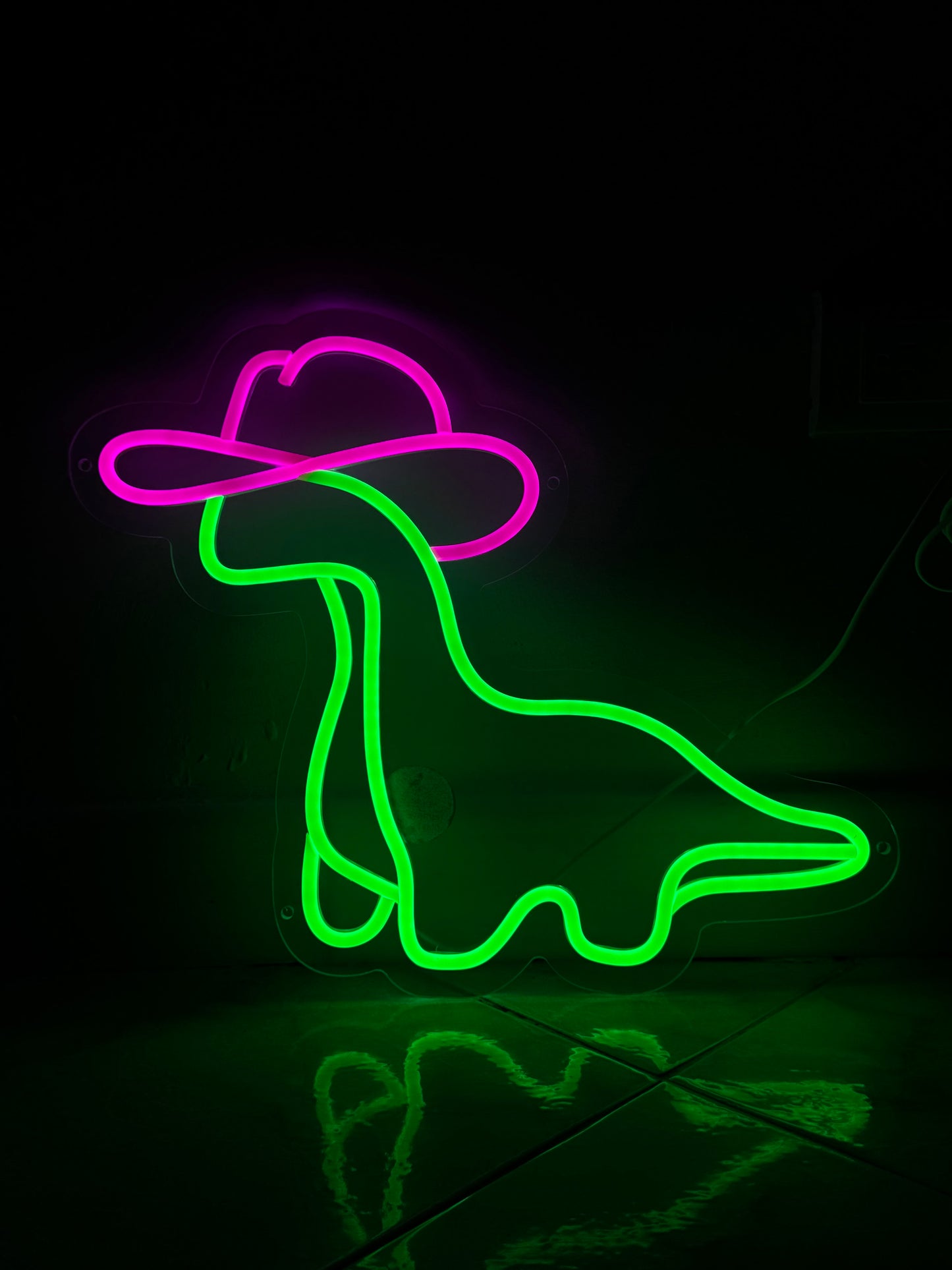 Dinosaurio Vaquero Neon Lamp