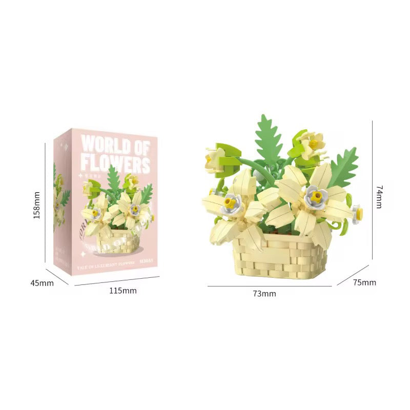 Flores en Canasta Bloques de Construcción