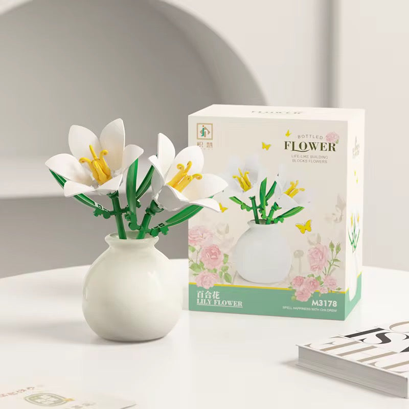 Flores en Jarrón Bloques de Construcción