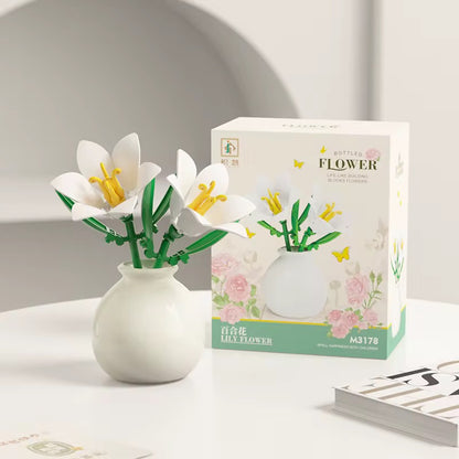 Flores en Jarrón Bloques de Construcción