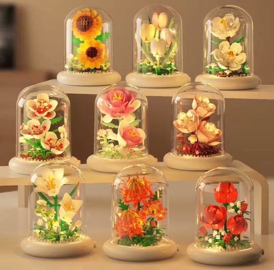 Flores en Cúpula Iluminada Bloques de Construcción