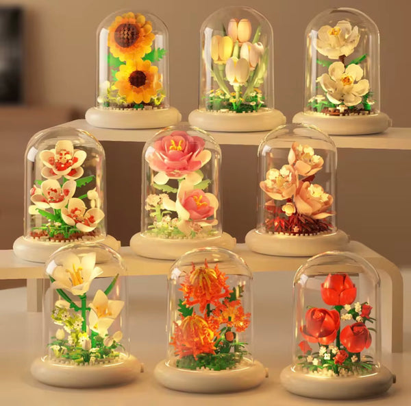 Flores en Cúpula Iluminada Bloques de Construcción