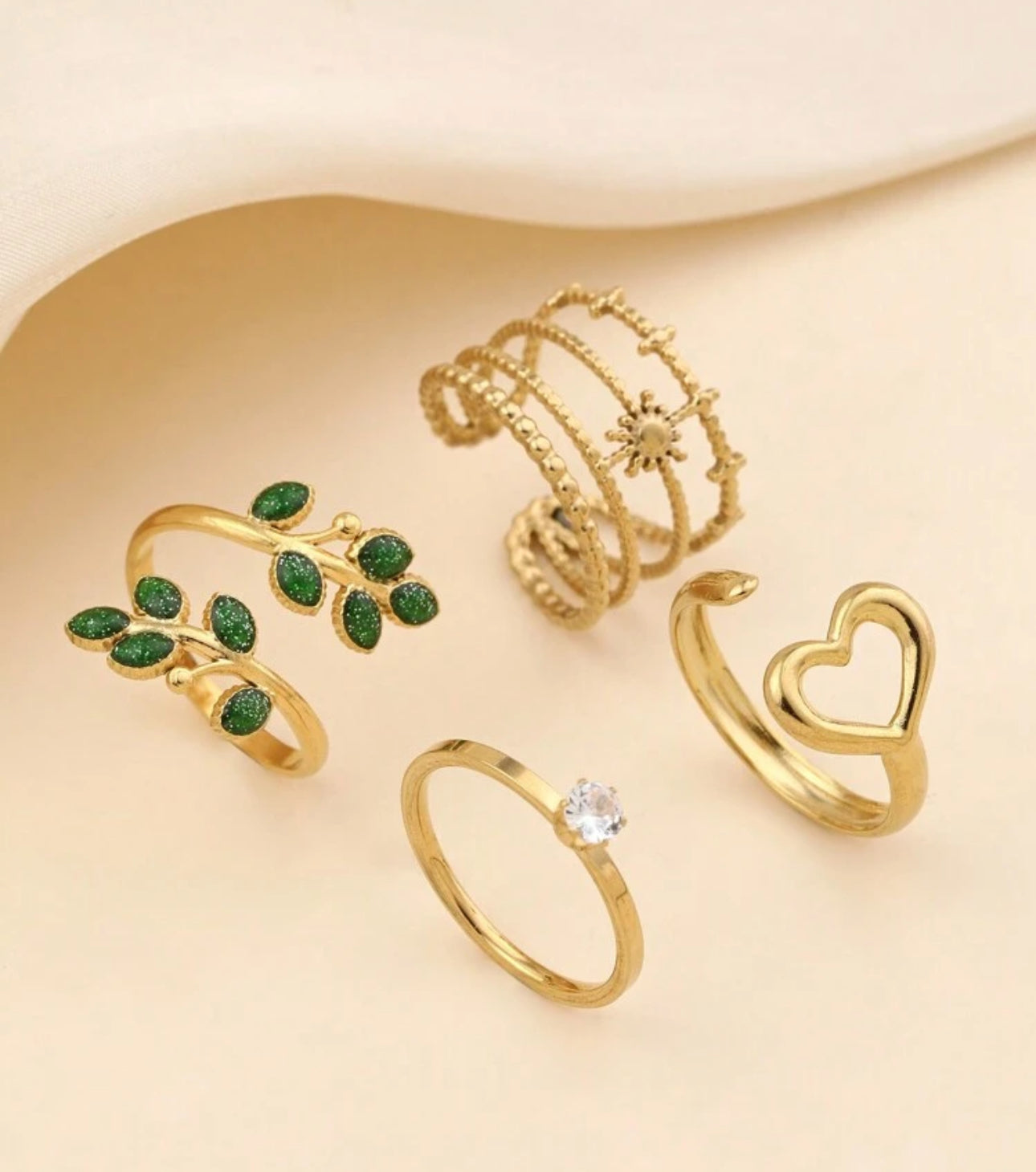 Naturals Set de Anillos Acero Inoxidable