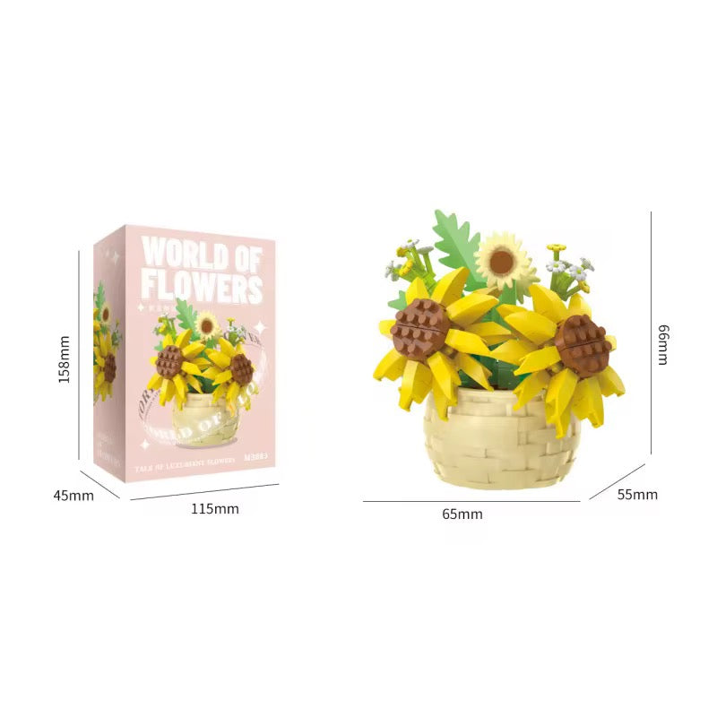 Flores en Canasta Bloques de Construcción