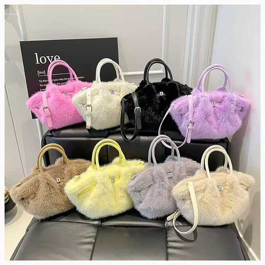 Fluffy & Leather Bag