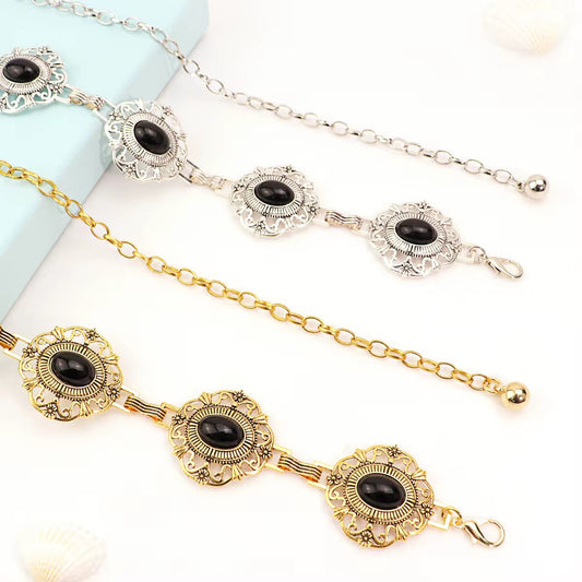 Victorian Onyx Waist Chain Vintage