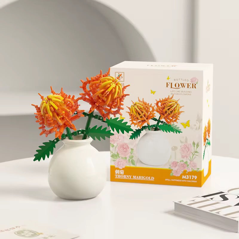 Flores en Jarrón Bloques de Construcción