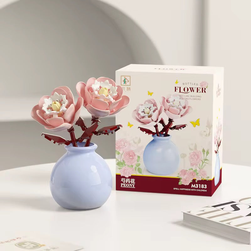 Flores en Jarrón Bloques de Construcción