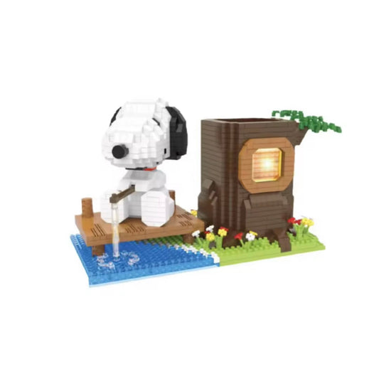 Snoopy con portalápices Bloques de Construcción