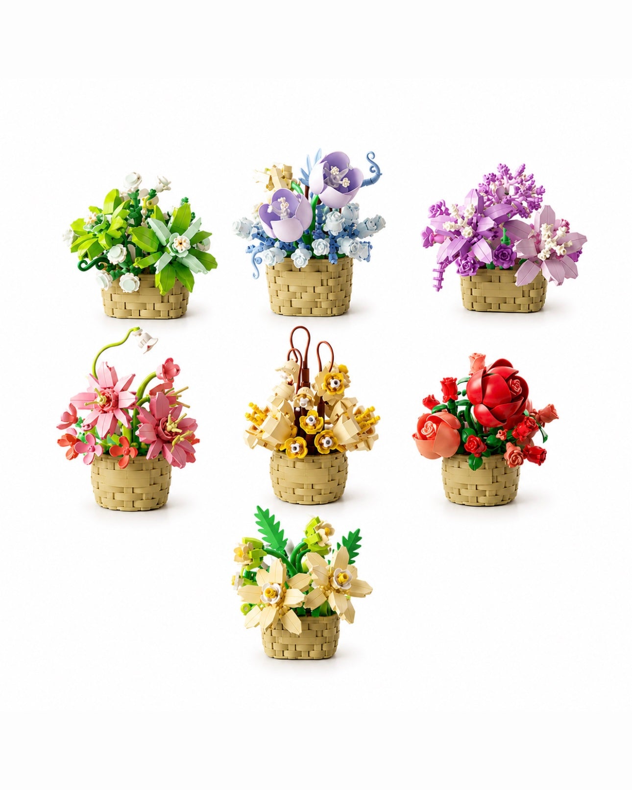 Flores en Canasta Bloques de Construcción