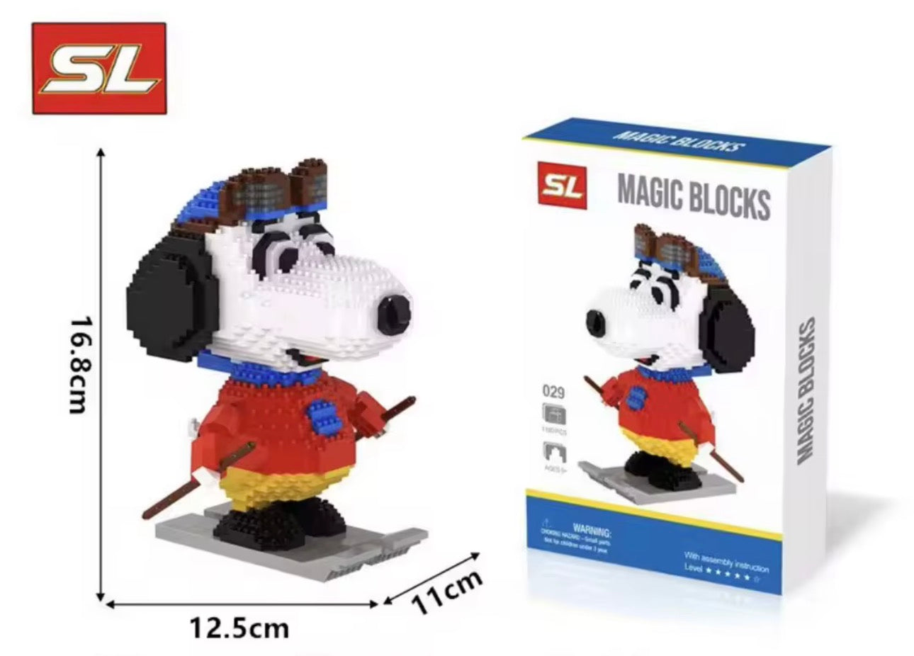 Snoopy Esquí Bloques de Construcción